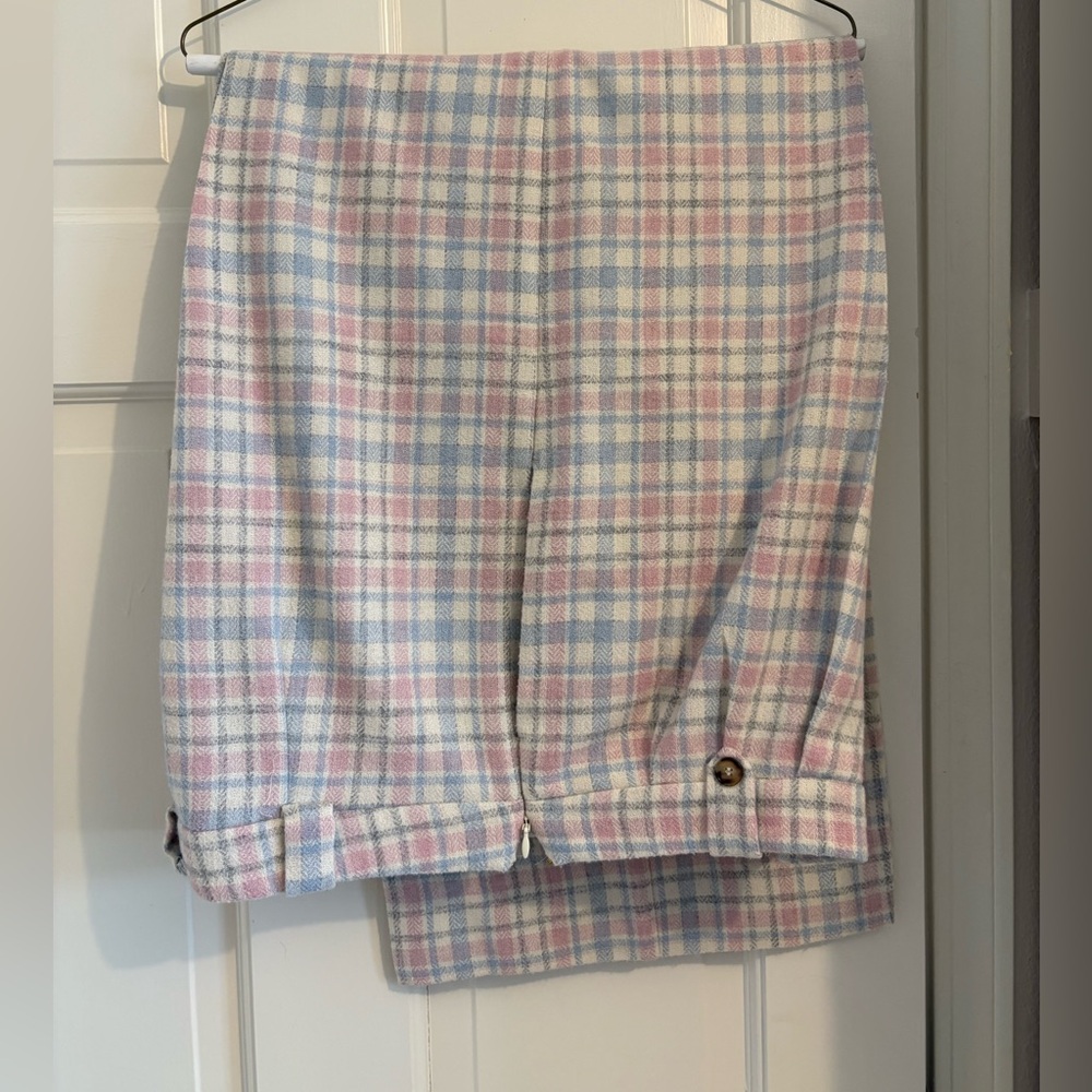 Sezane Plaid Trousers in Pastel Shades - Picture 3 of 12